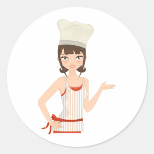 Adesivo Redondo Busto do cozinheiro chefe