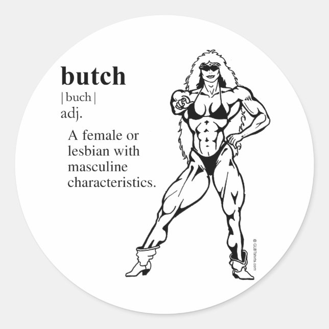 Adesivo Redondo BUTCH (lésbica) (Frente)