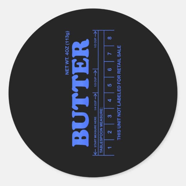 Adesivo Redondo Butter Stick - Blue Funny  (Frente)