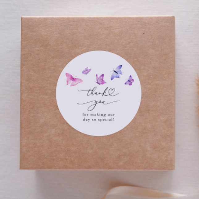Adesivo Redondo Butterflies Whimsy Favor do Chá de panela (Criador carregado)