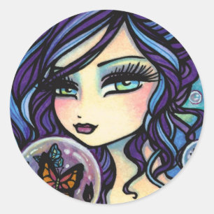 Adesivo Redondo Butterfly Keeper Mermaid por Hannah Lynn