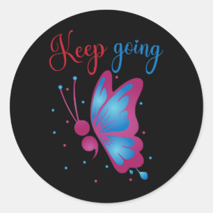 Adesivo Redondo Butterfly Mental Health Suicídio Awaricolo Semicol