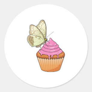Adesivo Redondo Butterfly Muffin