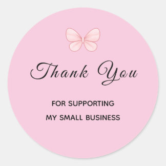 Adesivo Redondo Butterfly Small Business Thank You Sticker