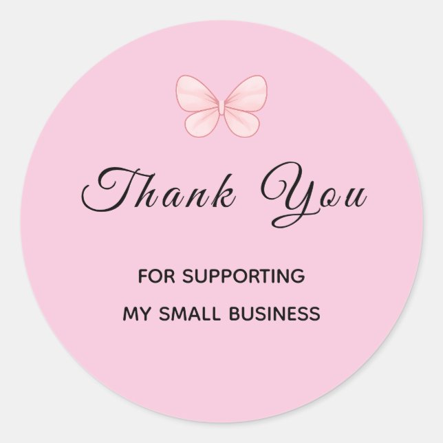 Adesivo Redondo Butterfly Small Business Thank You Sticker (Frente)