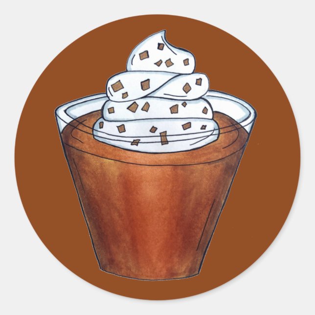 Adesivo Redondo Butterscotch Pudim Cream Comida Meridional (Frente)