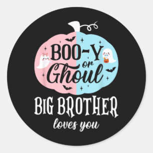 Adesivo Redondo Buu ou Fantasma O Grande Irmão Ama Boo Halloween