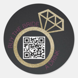 Adesivo Redondo Buy the Bachelorette a Drink QR Code, Hens Party