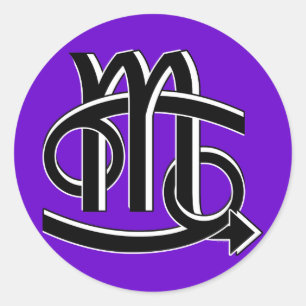 Adesivo Redondo Bw dos sócios do cancer & da Escorpião