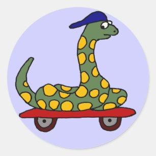 Adesivo Redondo BX- Funny Boa Skateboarding Stickers
