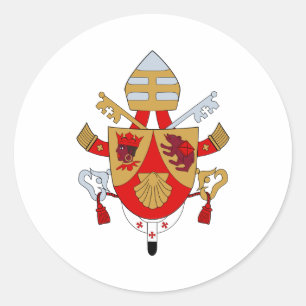 Adesivo Redondo BXVI Casaco Emblem Heraldry Símbolo Oficial