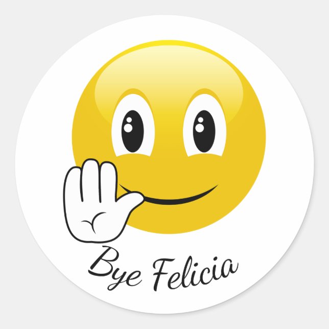 Adesivo Redondo Bye Felicia Emoji Stickers (Frente)