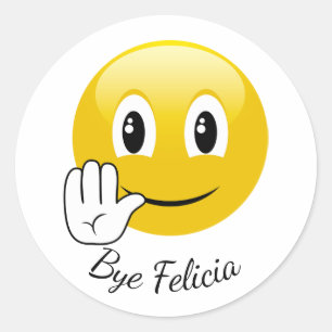 Adesivo Redondo Bye Felicia Emoji Stickers