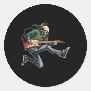 Adesivo Redondo Bynd Rock And Roll Guitar S Para Homens Bynd Tee 2