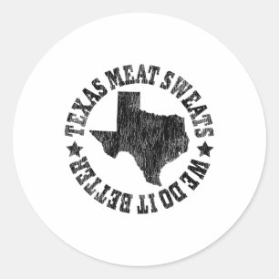 Adesivo Redondo Byrbecue Brisket Texas Meat Sweets São Maiores Em