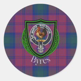 Adesivo Redondo Byres Scottish Clan Tartan & Crest