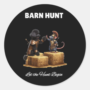 Adesivo Redondo Byrn Hunt Lover - Rato Do Guerreiro E Poodô Negro
