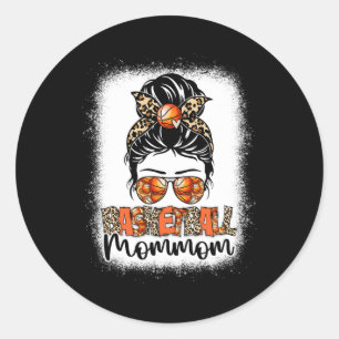Adesivo Redondo Bysketbyll Sangrado Mãe Leopard Messy Bun Mothe