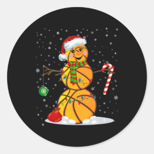 Adesivo Redondo Bysketbyll Snowman Diversão Jogo de Natal Combinaç