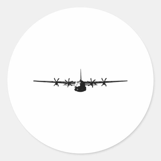 Adesivo Redondo C-130 Hercules Military Aircraft (Frente)