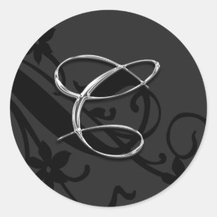 Adesivo Redondo C Monograma - Letra Casada Envelope Selo