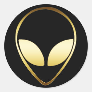 ADESIVO REDONDO CABEÇA ALIENÍGENA