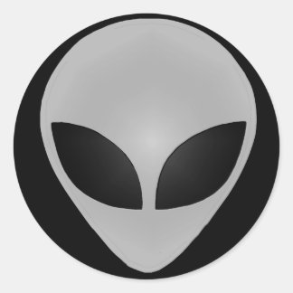 Adesivo Redondo Cabeça de alienígena
