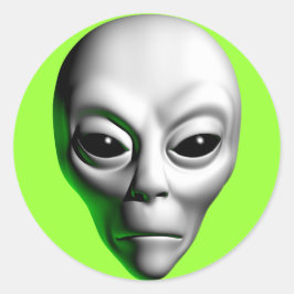 Adesivo Redondo Cabeça de alienígena