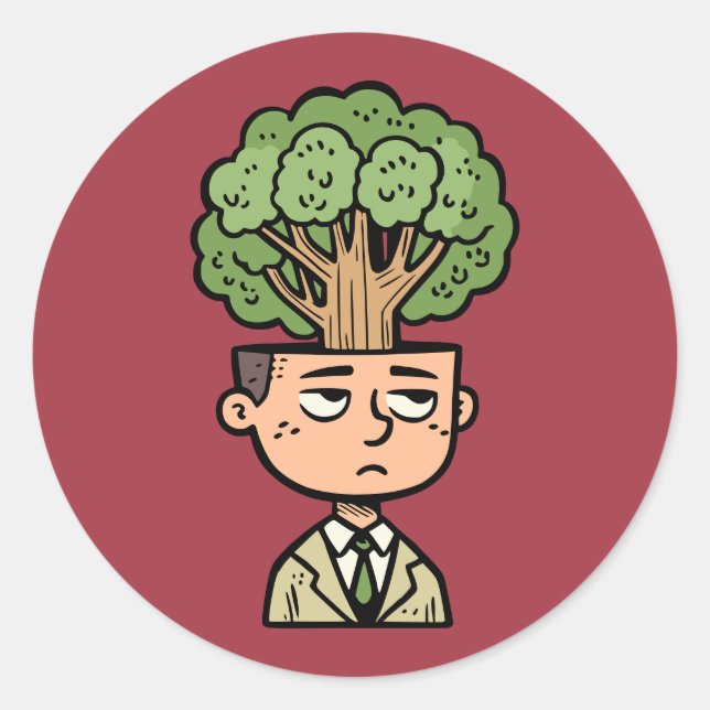 Adesivo Redondo Cabeça de Árvore (Frente)