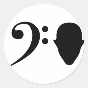 Adesivo Redondo Cabeça de Bass