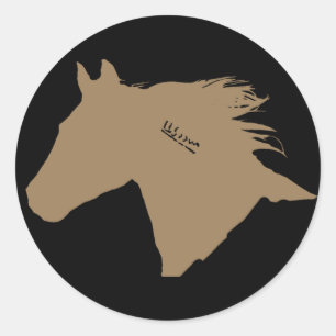 Adesivo Redondo Cabeça de Cavalo Mustang