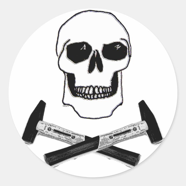 Adesivo Redondo Cabeça de Hammer (Frente)