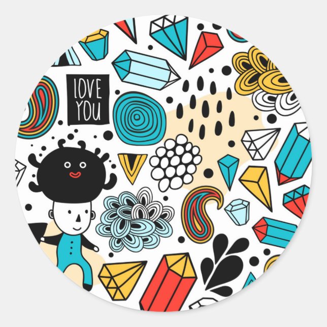 Adesivo Redondo Cabeça louca (Frente)