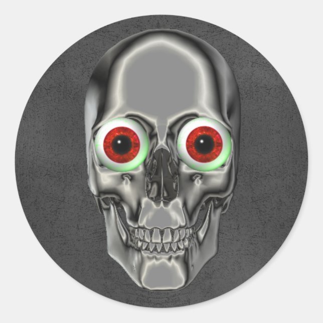 Adesivo Redondo Cabeça Negra Rosto Olhais Halloween (Frente)