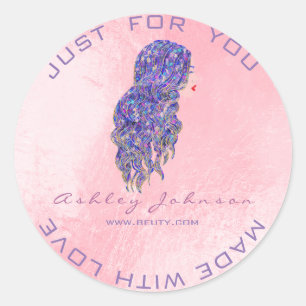 Adesivo Redondo Cabeleireiro da composição do chicote do brilho 