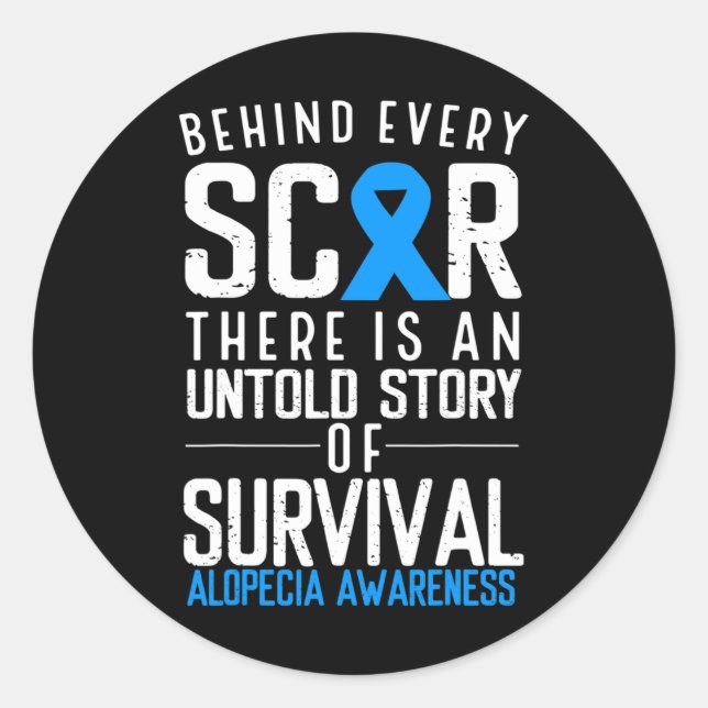 Adesivo Redondo Cabelo Balançoso Perda Azul Fita Alopecia Areata A (Frente)