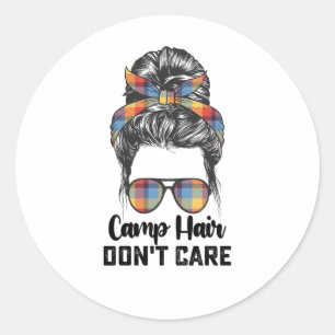 Adesivo Redondo Cabelo de Acampamento Não Liga Coque Desgrenhado