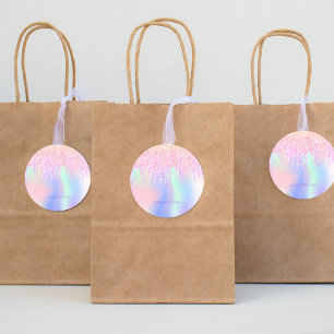 Adesivo Redondo Cabelo de maquilhagem de glitter unicórnio hologr