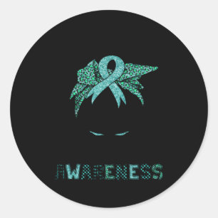 Adesivo Redondo Cabelo Mensal de Sensibilização para a Recuperação