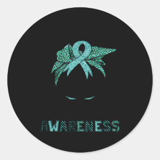 Adesivo Redondo Cabelo Mensal de Sensibilização para a Recuperação