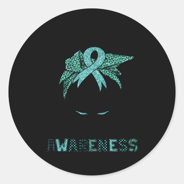 Adesivo Redondo Cabelo Mensal de Sensibilização para a Recuperação (Frente)