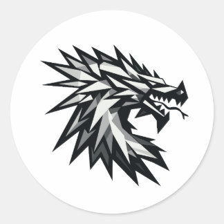 Adesivo Redondo Cabeza de dragón poligonal