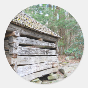 Adesivo Redondo Cabina de Log Rustic