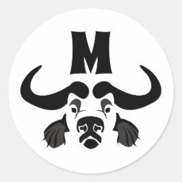 Adesivo Redondo Cabo Buffalo Whimsical, a tinta preta