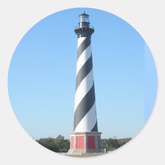 Adesivo Redondo Cabo Hatteras Lighthouse Sticker (Frente)