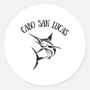 Adesivo Redondo Cabo San Lucas Pesca Marítima de Marlin Saltador S