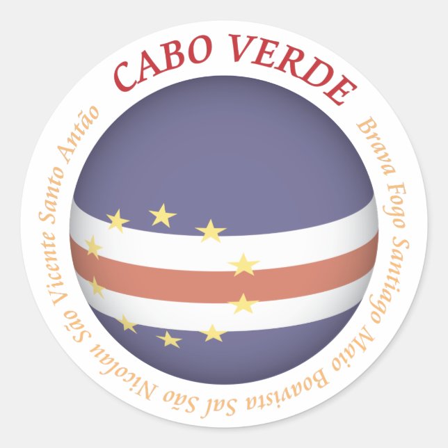 Adesivo Redondo Cabo Verde Sticker (Frente)
