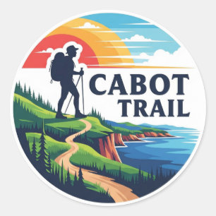 Adesivo Redondo Cabot Trail Nova Scotia Canada Viagem