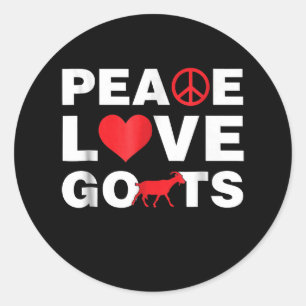 Adesivo Redondo Cabra - O Amor pela Paz Goats Hippie