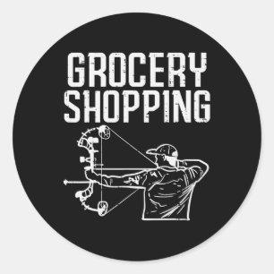 Adesivo Redondo Caça a Arcos Caçando Arqueiros Engraçados